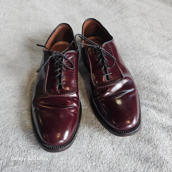 Allen Edmonds Mens Belgium Dark Burgundy Lace Up Leather Oxford Shoe Sz … main image 3